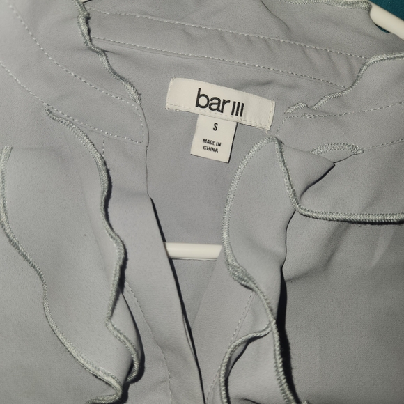 Light Gray Ruffle Blouse - Picture 5 of 5